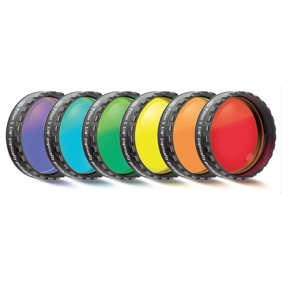 Filterrad für 9x 1,25" Filter + Farbfiltersatz 1¼" für Mond- und Planetenbeobachtung (6 Farben)