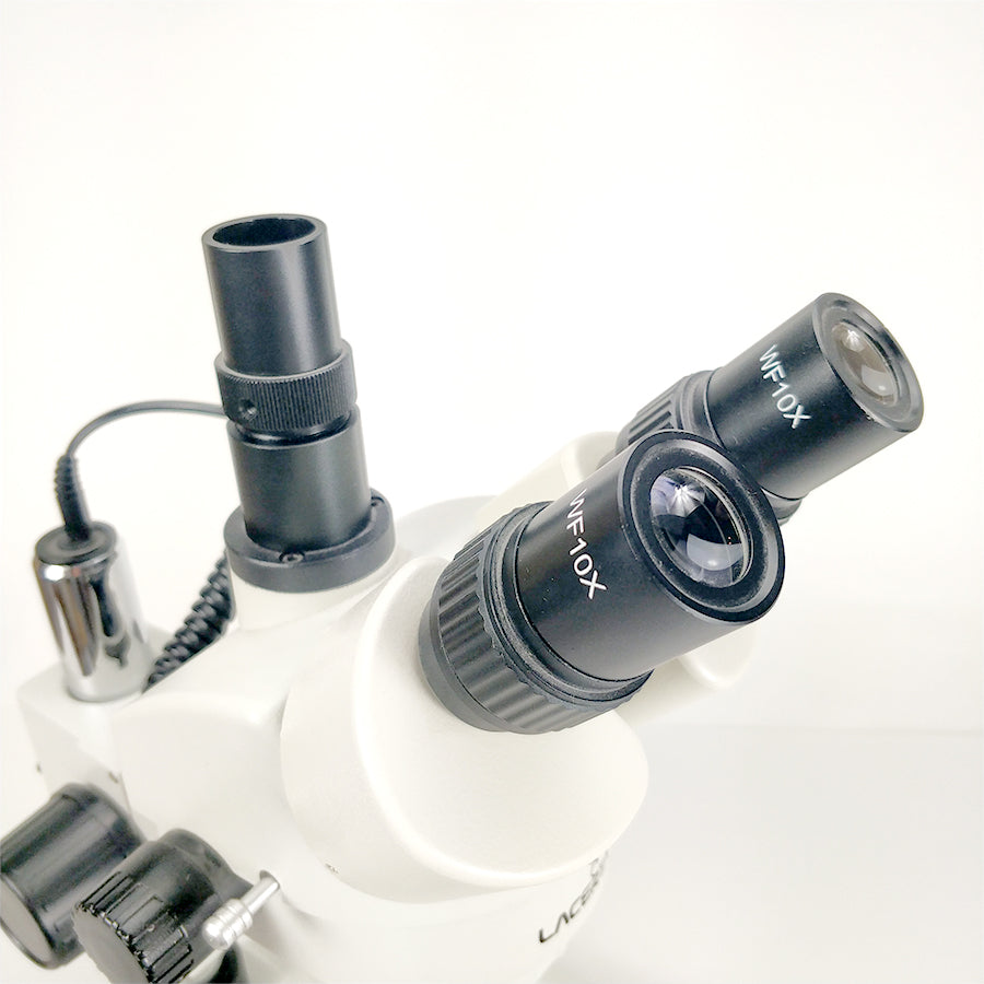 Stereomikroskop mit Zoom (7-45x) und Fototubus, mit LED-Beleuchtung